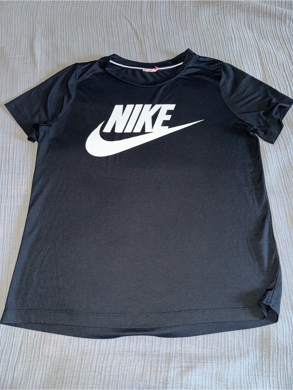 Nike Black Tee with White Logo Short Sleeve